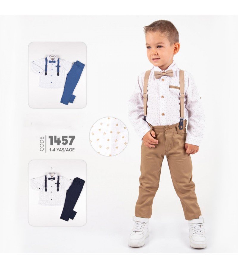 ERKEK  ÇİZGİLİ DESEN ASKILI TAKIM