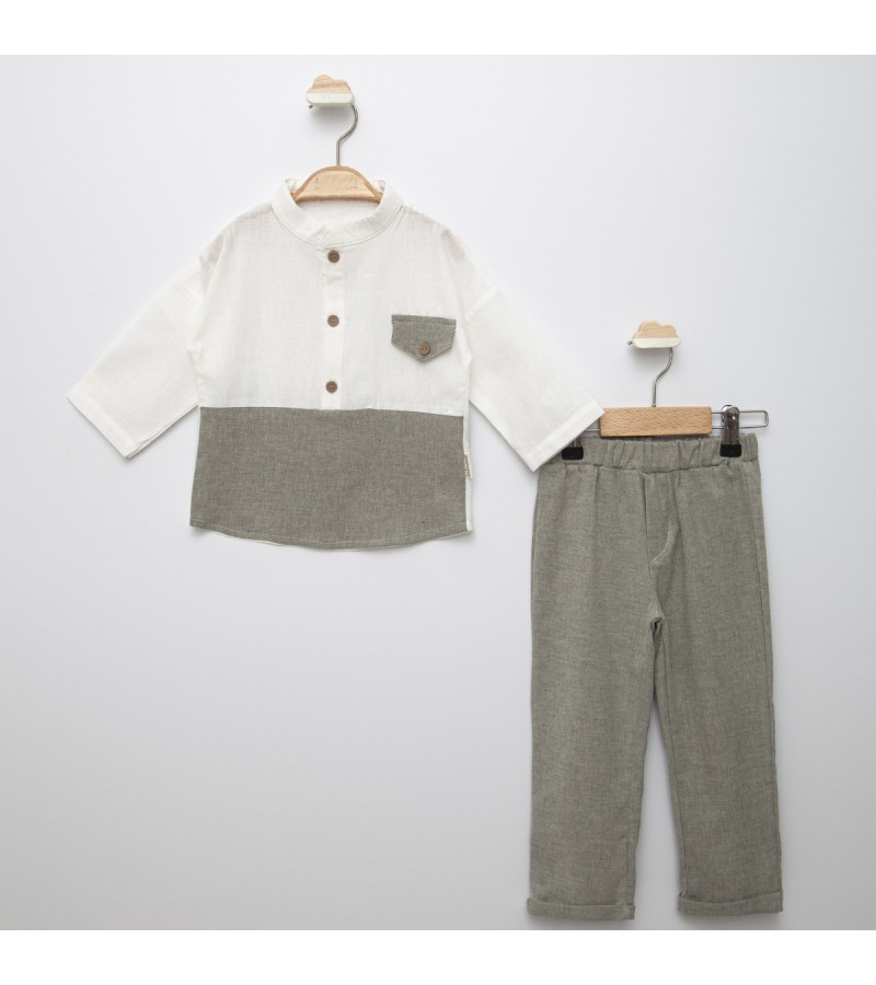 ERKEK HAKİ YEŞİLİM YAKA TAKIM