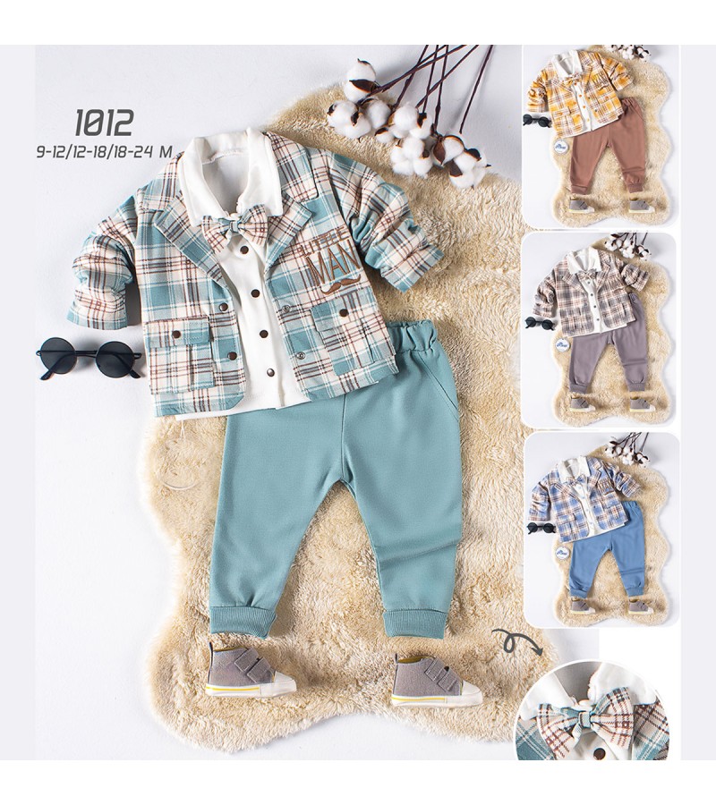 ERKEK KARE ÇİZGİLİ YELEK 3LÜ TAKIM