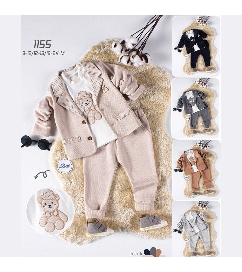 ERKEK PUANLI AYICIKLI 3LÜ TAKIM