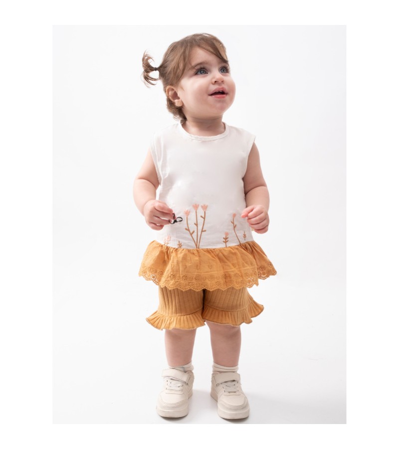 KIZ ÇİÇEK NAKIŞLI TAKIM