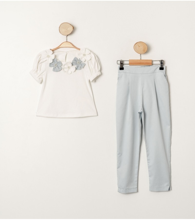 KIZ ÇİÇEK YAKALI 2Lİ TAKIM