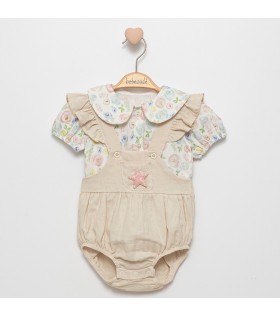 KIZ ÇİÇEKLİ BEBE YAKA TAKIM