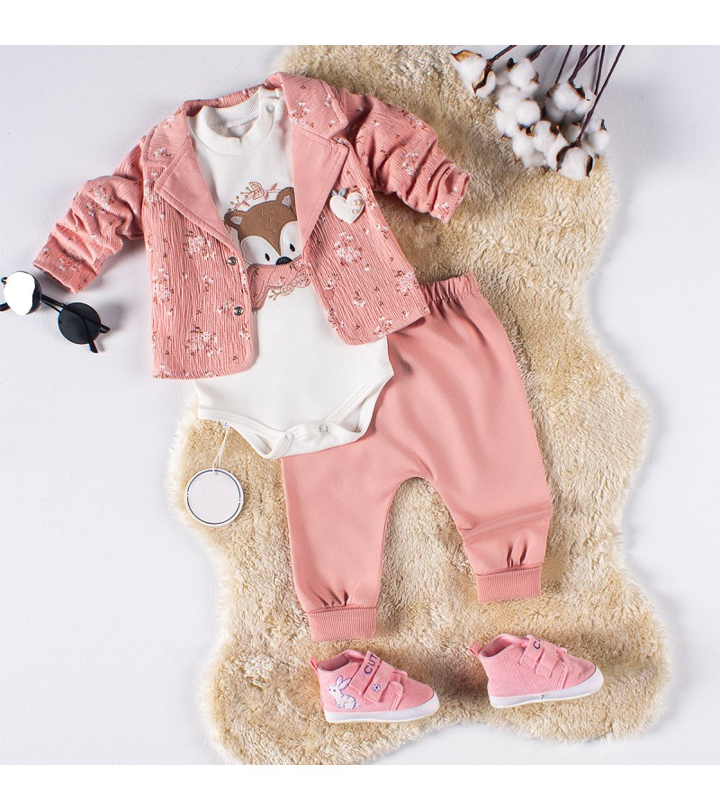 KIZ KRİNKIL CEKET 3LÜ TAKIM