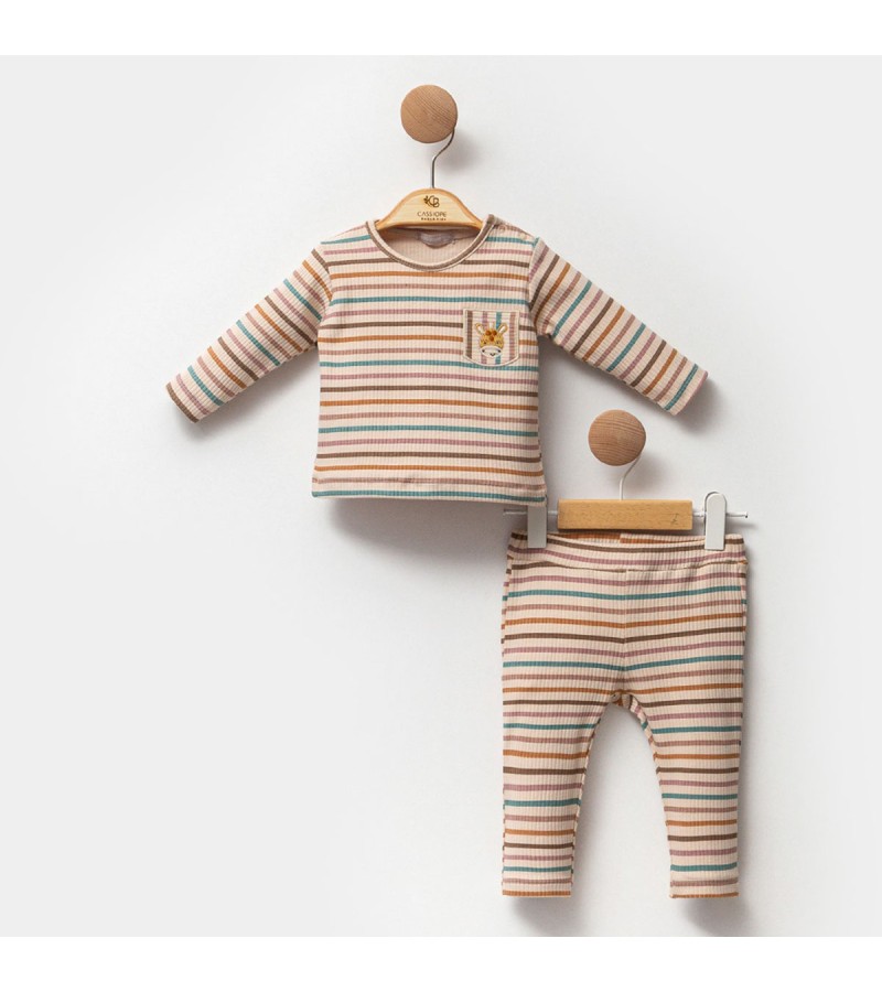 KIZ RENKLİ ÇİZGİLİ 2Lİ TAKIM