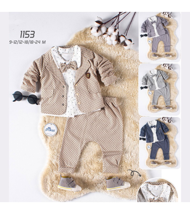 PAKEL ERKEK PAPYONLU CEKETLİ 3LÜ TAKIM