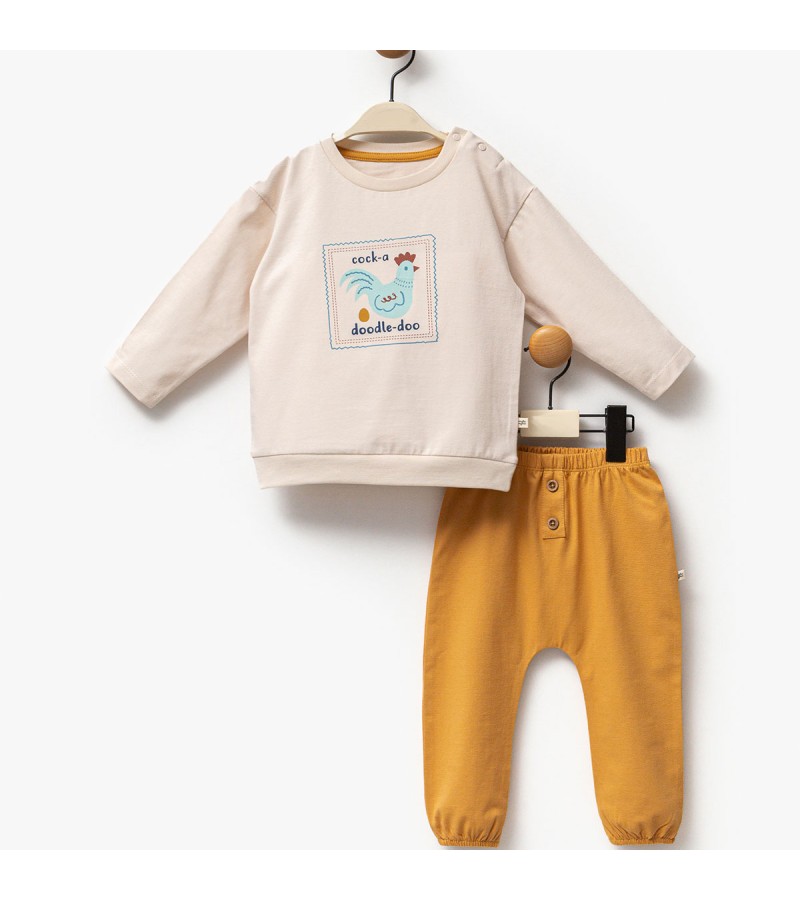 UNİSEX TAVUK BASKI 2Lİ TAKIM