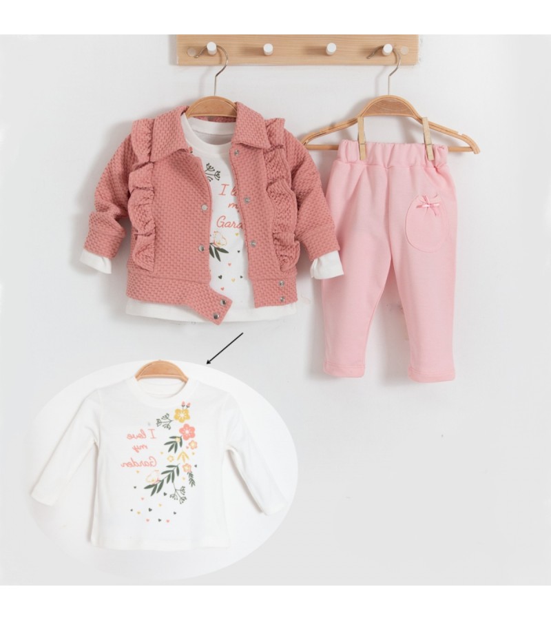 KIZ KEMERLİ MONT 3LÜ TAKIM